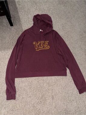 Vans Women's Maroon Cropped Hoodie